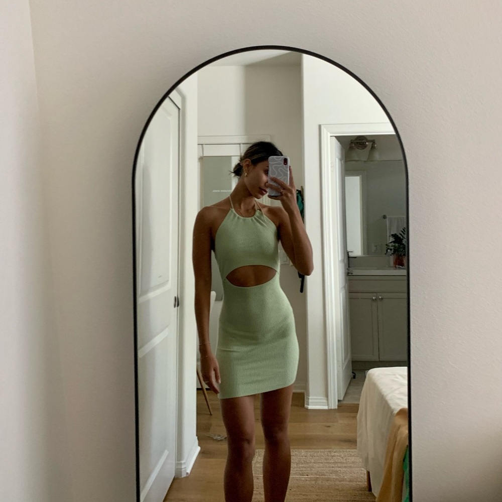 Green mini dress